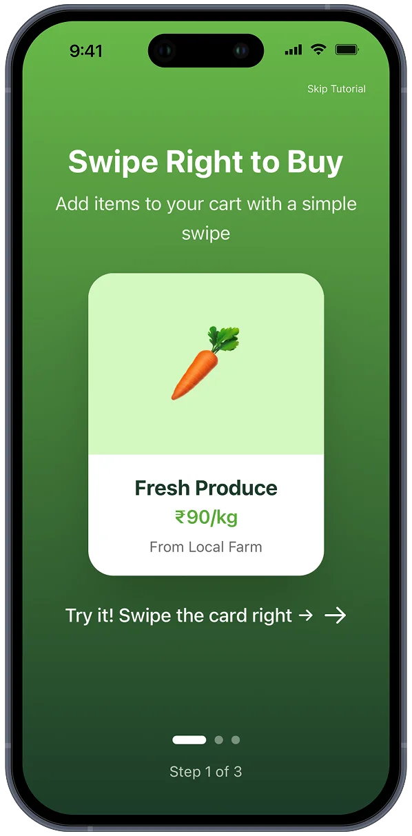 Swipe Tutorial - Buy